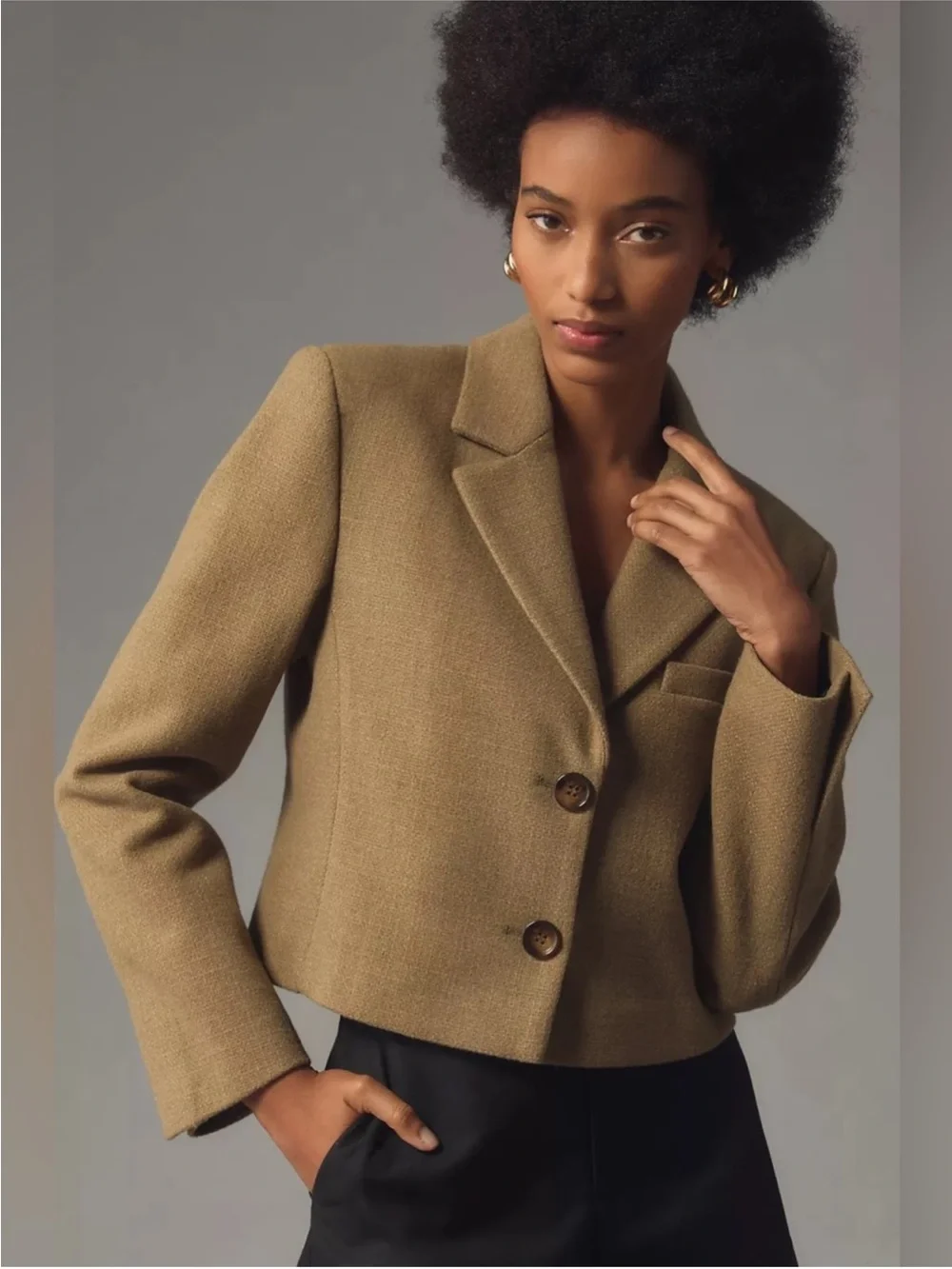 NWT By Anthropologie Cropped Blazer size 4 - Picture 3 of 11